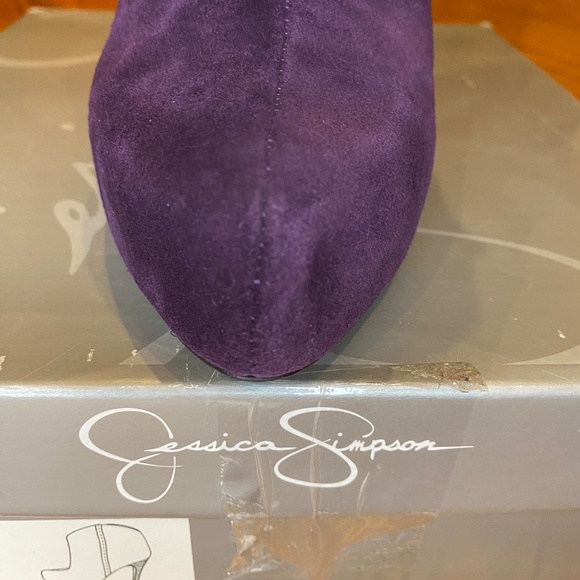 Jessica Simpson Pasadena Ankle Booties, Eggplant Suede, Sz. 7.5M. - Picture 9 of 16
